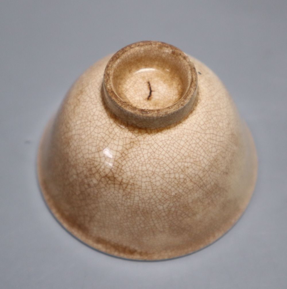 A Japanese Ko Satsuma Chawan, 18th century, a Newhall tea bowl and saucer and a Yixing style redware teapot,